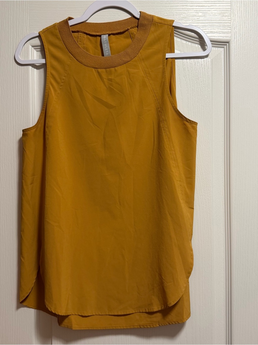 Athleta Zephyr Tank size XS golden mustard yellow Tuscan gold active stretch
